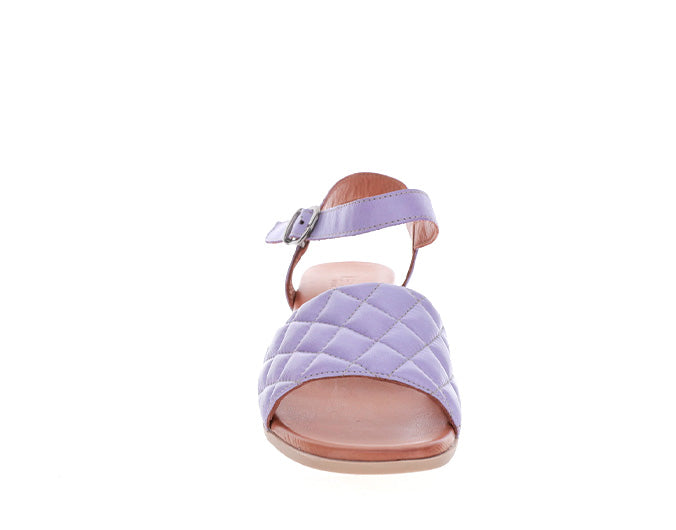 Le Sansa Lincoln Lilac sandals with open toes and ankle straps, featuring a soft lilac color and stylish design.