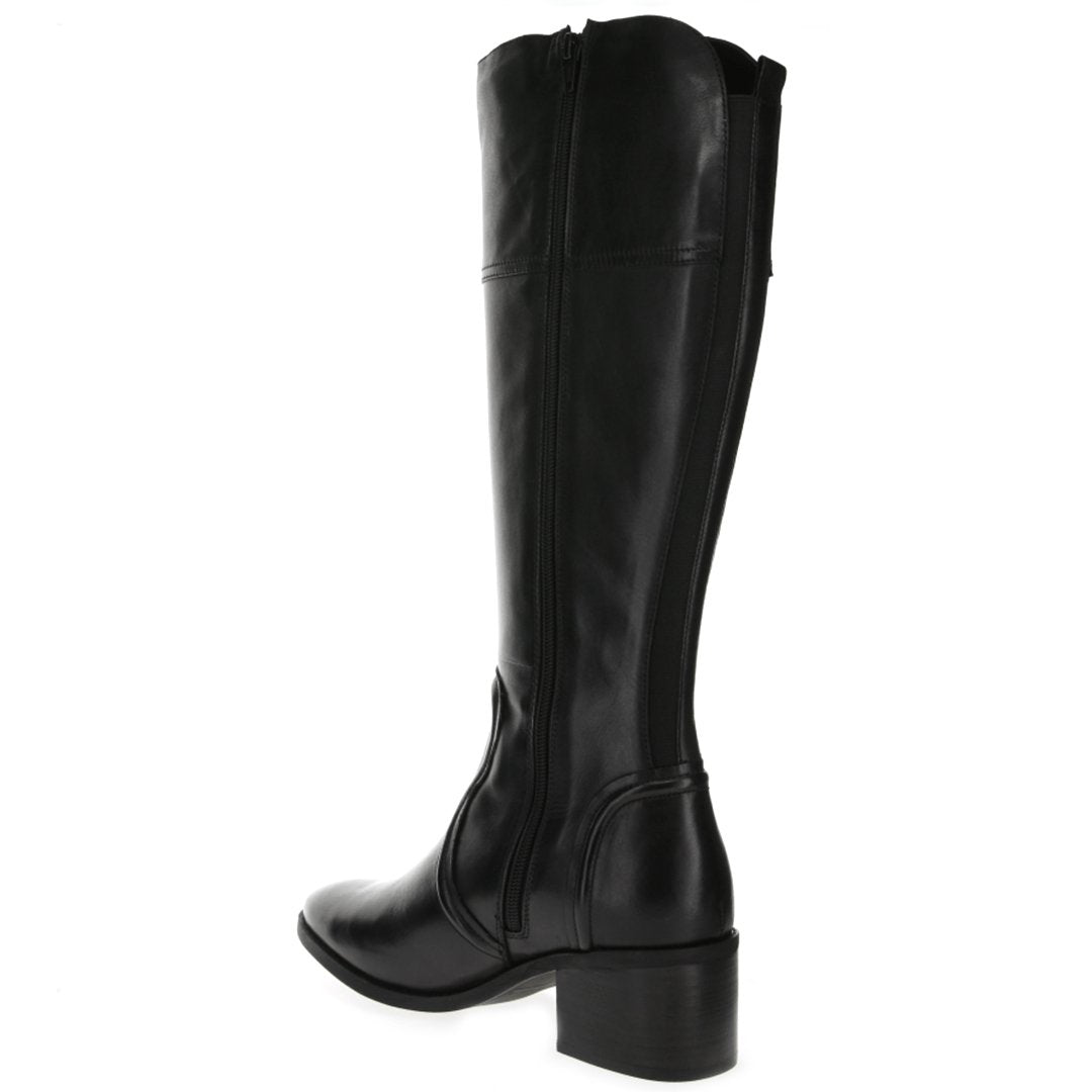 REZA BLACK LEATHER Women Boots - Zeke Collection
