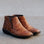 CABELLO 5250-27 Tan Crinkle boots with textured leather finish and ankle-height design.