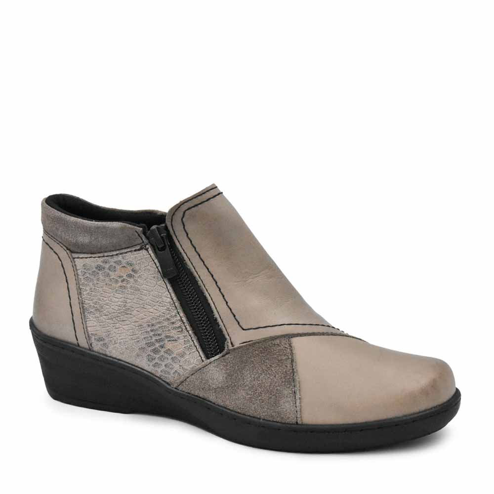 Cabello CABELLO CP462-18 taupe boots with rounded toes and low heels, styled for casual wear, shown on a white background.