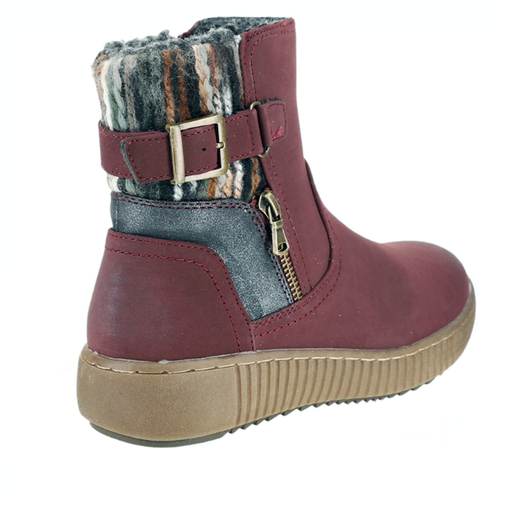 CC Resorts Garrett Bordo boots showing stylish ankle-length design with brown leather and decorative stitching.