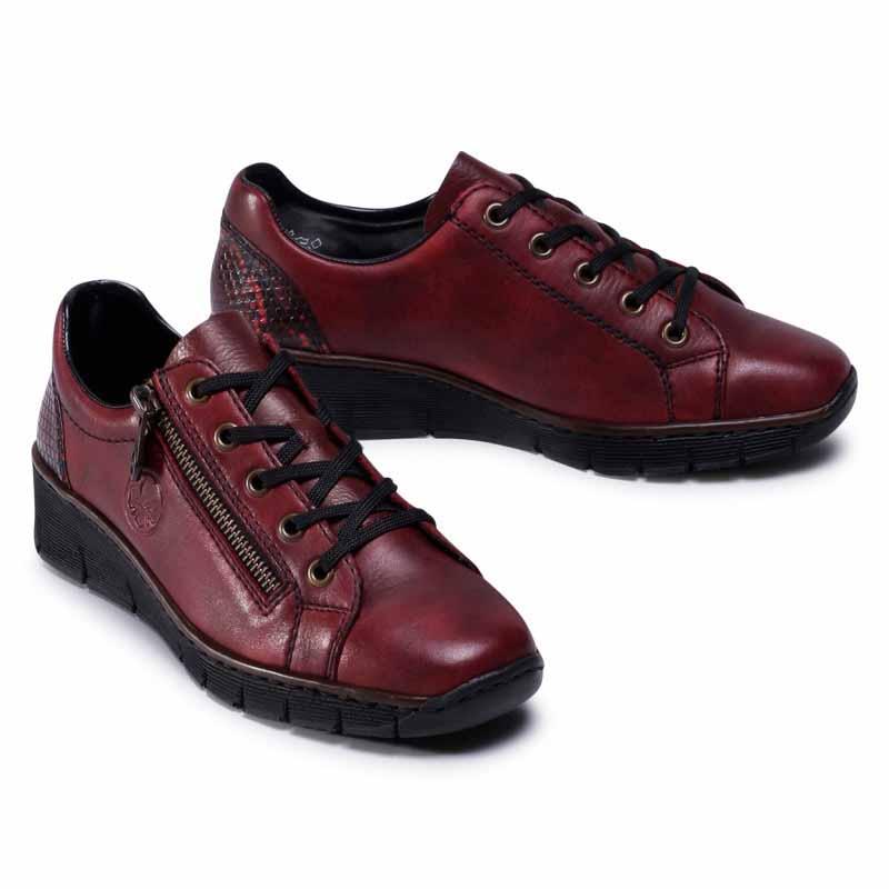 RIEKER 53702/35 DARK RED Women Boots - Zeke Collection