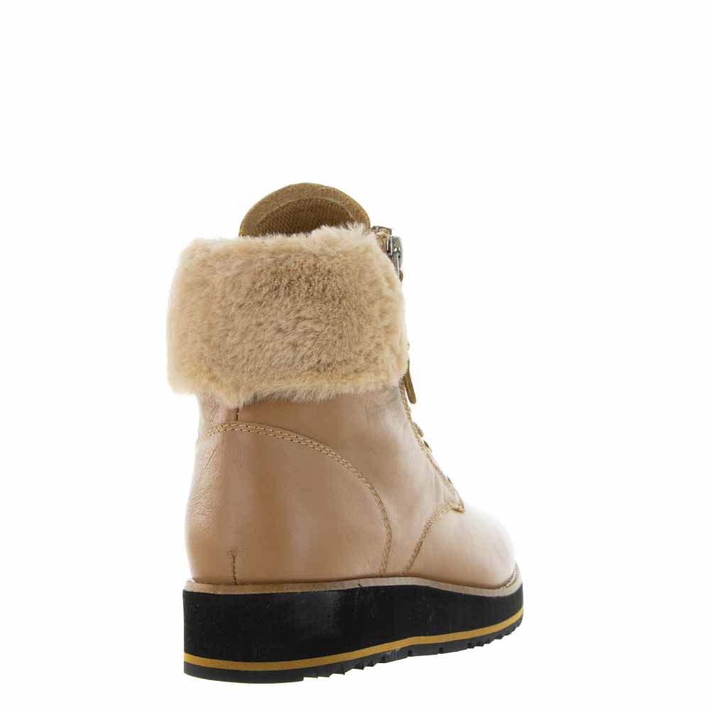 Le Sansa Lesansa Snap Tan boots, stylish ankle boots with a sleek tan leather finish and modern design.