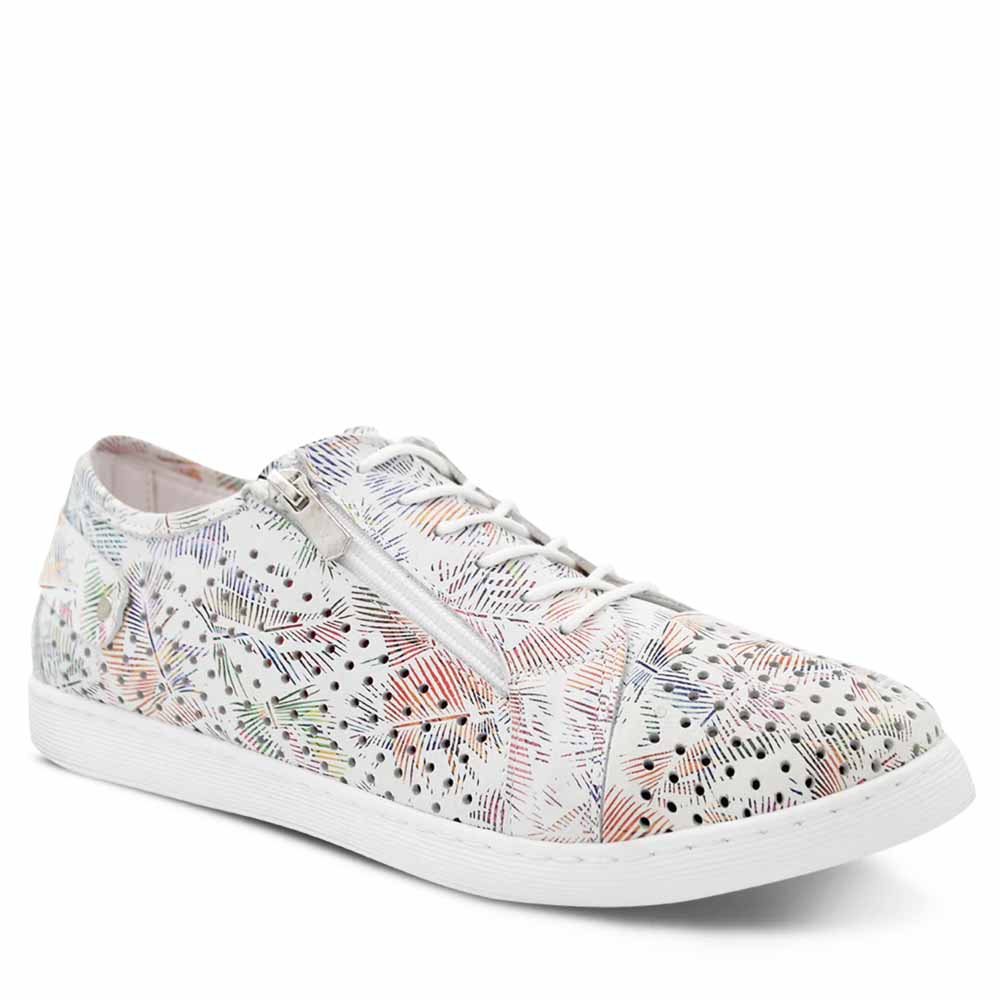 Cabello EG17 Tropical sneakers with vibrant tropical pattern, comfortable casual footwear, side view showing colorful design.