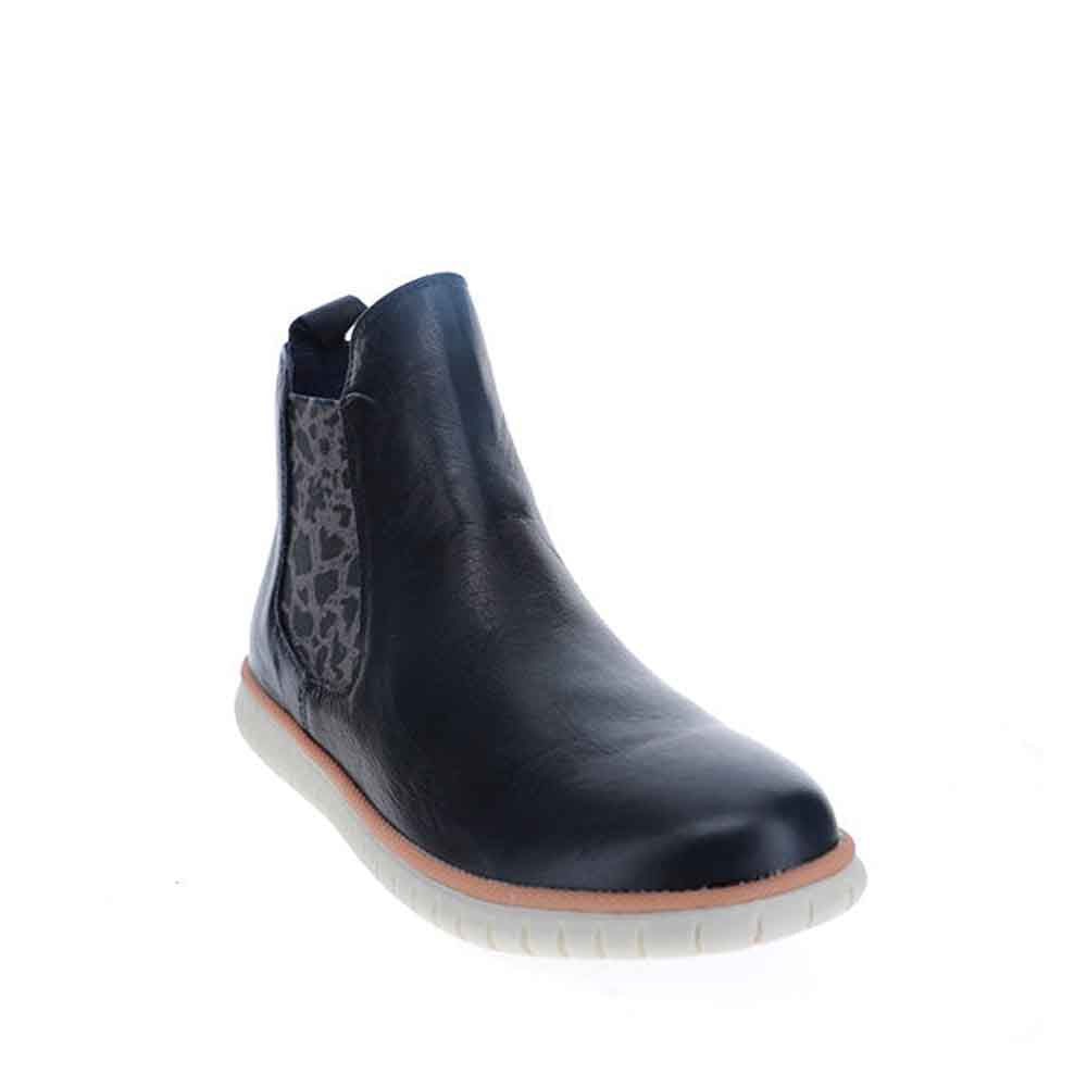 Le Sansa Indy navy gray boots with stylish design, featuring a sleek silhouette and comfortable ankle height.