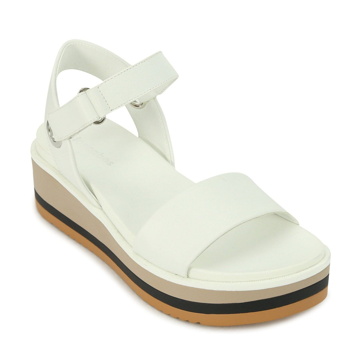 LOS CABOS ZITA white sandals featuring a sleek design with straps and a comfortable sole, perfect for casual summer wear.