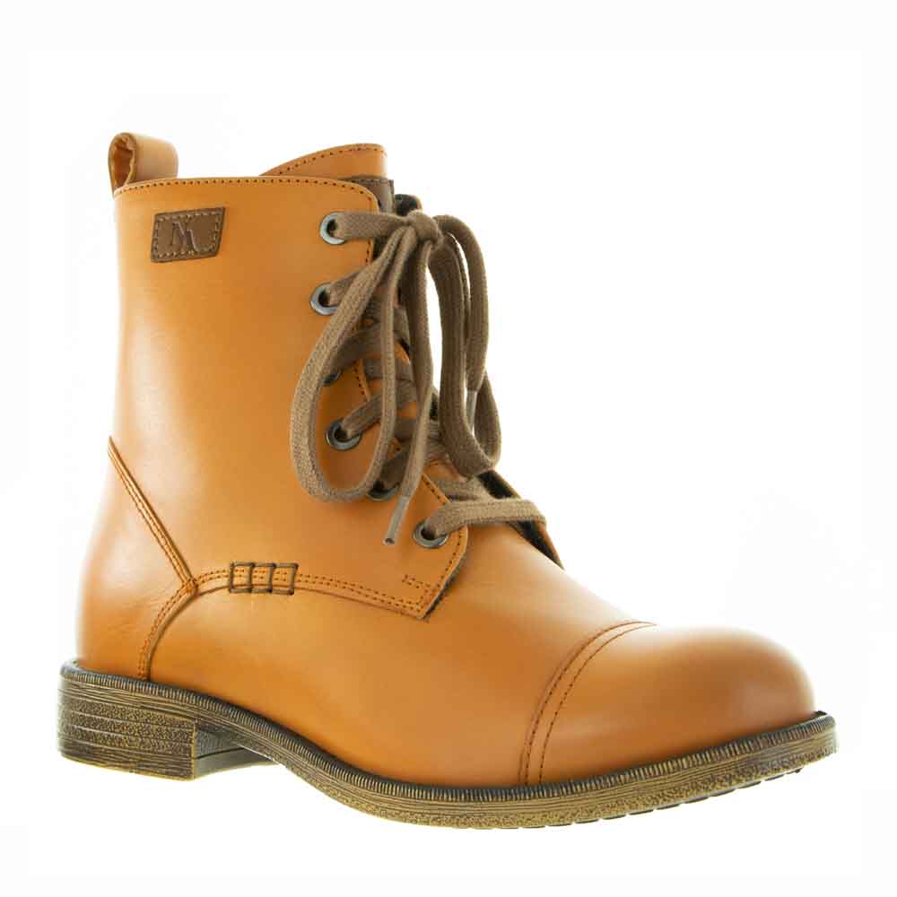 Le Sansa Ripley Orange boots featuring a stylish design, with vibrant orange color and ankle-high silhouette.