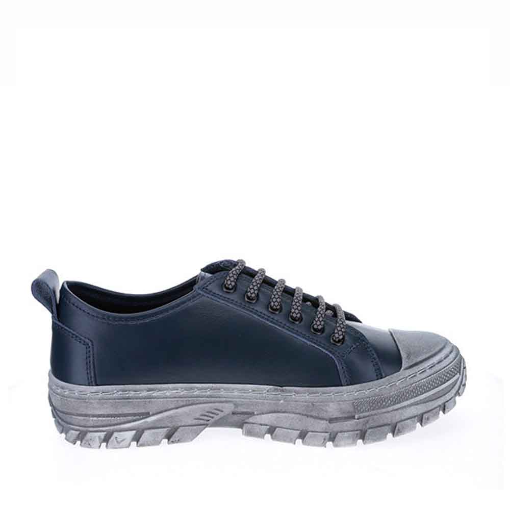 Le Sansa Rocky DK Navy sneakers featuring navy blue design with laces and sporty style suitable for casual wear.