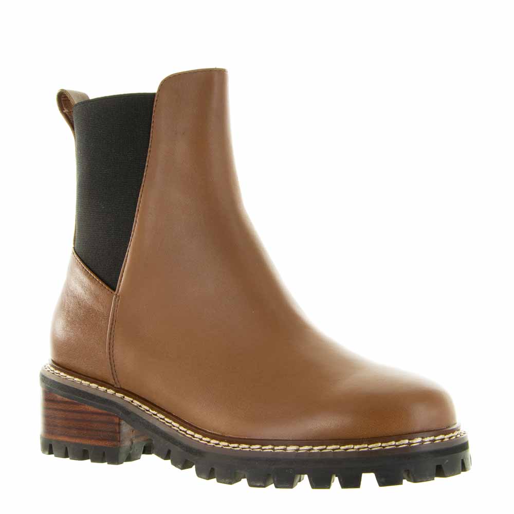 Le Sansa LESANSA ZINA Cognac boots with stylish ankle design and leather finish, perfect for casual or dressy occasions.
